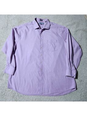 Tommy Hilfiger Men’s 2XL Dress Shirt 18.5 34/35 Button Up Long Sleeve Purple
